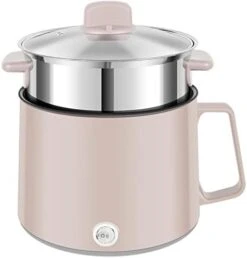 Electric Hot Pot With Steamer, Non-stick Mini Electric Cooker, 1.7L Rapid Multi-Functional Electric Skillet Dual Power Control For Home Dorm Noodles Soup Porridge Dumplings Eggs (Green) -KitchenAid Shop 31t2fFNNLTL. AC