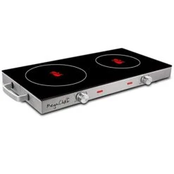 Ceramic Infrared Double Cooktop, 25 Inch, Black
