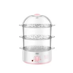 LDCHNH Household Small Electric Steamer, Multi-function Three-layer Steamed Buns, Multilayer Transparent Electric Steamer, Mini Small Steamer