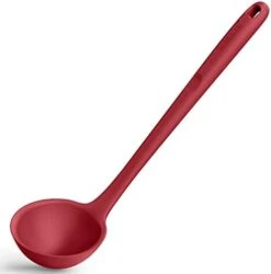 13 Inch Silicone Soup Ladle: U-Taste 600ºF Heat Resistant 4 Oz Large Non-stick Seamless Rubber Kitchen Deep Serving Spoon With Non-slip Solid Long Handle For Cooking Sauce/Stews/Gravies (Aqua Sky) -KitchenAid Shop 31toEa73iWL. AC