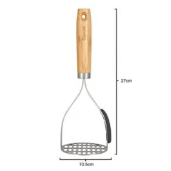 Ulinare Naturals C70008 Masher | Sustainable Bamboo/Stainless Steel | (L)270mm X (W)105mm | Manual Hand Held Mashing Tool/Kitchen Utensil | Metal Masher/Includes Pan Scraper | Not Dishwasher Safe -KitchenAid Shop 31uG9ysezfL
