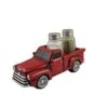 Vintage Red Truck Spice Holder With Refillable Salt And Pepper Shakers 3 Piece Set | Fall Truck Decor And Kitchen Table Accessories | Farmhouse Truck Decor - 7"