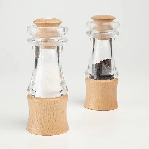 Classic Clear Acrylic & FSC Certified Beech Salt Mill, H150mm 5 Classic Clear Acrylic & FSC Certified Beech Salt Mill, H150mm - Image 3