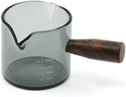 75ml Colored Espresso Shot Glass Double Spouts With Walnut Handle, Measuring Triple Pitcher Milk Cup With 2 Spouts, Coffee Measuring Cup Glass With Walnut Handle For Barista (Clear) -KitchenAid Shop 31utifW8KkL. AC
