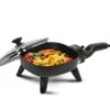 FS-400 Personal Stir Fry Griddle Pan, Rapid Heat Up, 600 Watts Non-stick Electric Skillet With Tempered Glass Lid, Size 7" X 7" -KitchenAid Shop 31uxEZ9A9LL 1