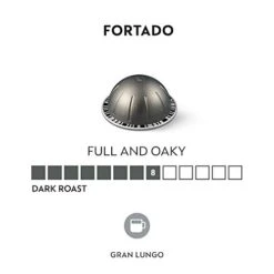 Nespresso Capsules VertuoLine, Fortado Gran Lungo Americano, Dark Roast Espresso Coffee, 10 Count (Pack Of 3) Coffee Pods, Brews 5.0 Ounce (VERTUOLINE ONLY)