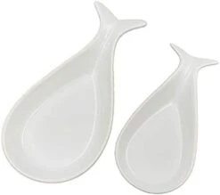 Fish Spoon Rest Ceramic For Kitchen Set Of 2, White -KitchenAid Shop 31v7BviXvnL. AC