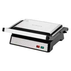 Vente Electric Panini Press Grill And Sandwich Maker With Nonstick Coated Plates, Opens 180 Degrees For Any Food, 1000W Thermostat Control Removable Drip Tray And Easy To Clean Grids, Silver GP0540BR -KitchenAid Shop 31vs16fRAGL