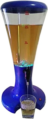 Beer Dispenser Drinks Dispenser Beer Dispenser,Beer Keg Juice Dispenser Beer Dispenser Cooler 3L Beverage Dispenser Separate Barrel Beverage Dispenser For Water (Color : Blue, Size : 48x20x24cm)