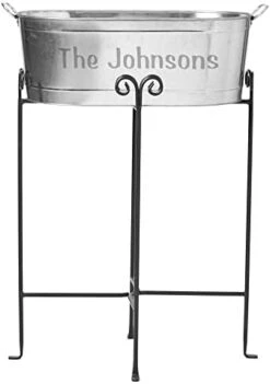 Let's Make Memories Personalized Backyard Bar Beverage Tub - Custom Beverage Tub - Customizable Message - Galvanized Drink Tub - 20¾”L X 11¾”W X 7”H - 5.5 Gallons -KitchenAid Shop 31wGy0m73DL. AC