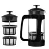 - P3 French Press - Double Micro-Filtered Coffee And Tea Maker, Grit-Free And Bitterness-Free Brews, Durable Stainless Steel Frame, Ideal For Loose Tea And Coffee Grounds - (Black, 32 Oz)