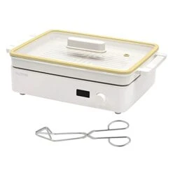 Dr.HOWS Shabu Shabu Hotpot, Barbecue And Grill Cookware Set - Doran Doran Multi Cooker YELLOW With Young Stain SIMPLE Triangle Wire Tongs For Party, Family And Friend Gathering