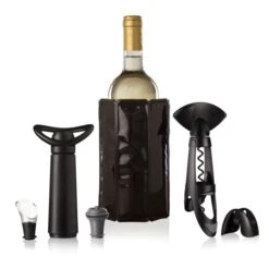 Vacu Vin 6pc Original Plus Wine Set, Standard, Black