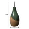 Cruet Ceramic Olive Oil Dispenser Bottle Perfect Home Decor Gift 400ml Vinegar Cruet Bottle With Pourer And Stopper - Olive Oil Carafe For Kitchen - Cruet For Vinegar And Oil 6" H 3" W (Green)