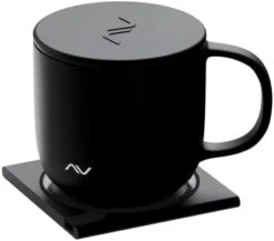 Smart Temperature Control Hot Mug, 12oz, 350mL Capacity, 10W Fast Wireless Charging Coaster, Heated Ceramic Coffee Mug With Aluminium-Alloy Smart Warmer Base (Black) -KitchenAid Shop 31x2f3hBw8L. AC