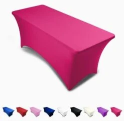 Black 6ft Tablecloth Rectangular Spandex Linen - Table Cloth Fitted Cover For 6 Foot Folding Table, Wedding Linens Banquet Cloths Rectangle Covers -KitchenAid Shop 31x4QU F2ML. AC