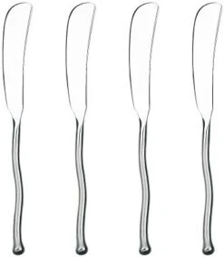 4-Piece Spreader Knife Matte/Polished Metal Flatware Serving Set, Stainless Steel, Cheese And Butter Spreading Knives, Dishwasher Safe -KitchenAid Shop 31xFnOexxQL. AC