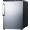 Summit SBC635MBI7NKSSTB 24"" Built-In Kegerator With Professional Handle Casters Digital Thermostat And Fully Finished Black Cabinet In Stainless Steel