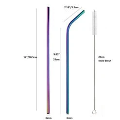 12 Inch Colorful Stainless Steel Straws, 8pcs Ultra Long Reusable Rainbow Color Metal Drinking Straws With Silicone Tips And Cleaning Brush For Big Tumblers 9 12 Inch Colorful Stainless Steel Straws, 8pcs Ultra Long Reusable Rainbow Color Metal Drinking Straws With Silicone Tips And Cleaning Brush For Big Tumblers -KitchenAid Shop 31xdrtZedJL