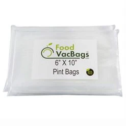 200 FoodVacBags 6-inch X 10-inch Pint Vacuum Sealer Bag Pouches, Food Storage Bags, Compatible With Foodsaver™