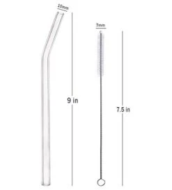 Glass Smoothie Straws, Reusable Clear Bent 9 In X 10 Mm Drinking Straws, Set Of 4 With Cleaning Brush -KitchenAid Shop 31y7hnGlGFL