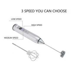 Electric Milk Frother, Rechargeable Electric Milk Frother With 2 Whisks Speed Adjustable Handheld Foam Maker(silver) -KitchenAid Shop 31y8mFNhyML
