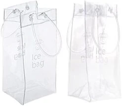 2 Pack Portable Collapsible Clear Ice Wine Bag Pouch Cooler Bag With Handle For Party,Outdoor,Champagne,Cold Beer,White Wine (2) -KitchenAid Shop 31yJieCRaL. AC