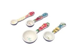 Vintage Floral Ceramic Measuring Spoons