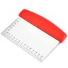Dough Scraper Stainless Steel Bench Scraper Bread Cake Pastry Pizza Food Cutter (Red)