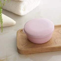 Plastic Soap Holder With Lid 2pcs Draining Soap Dish Portable Soap Box Shampoo Bar Container For Home Travel Outdoor Trips Soap Dish (Color : Blue Pink) -KitchenAid Shop 31z2I5KW46L