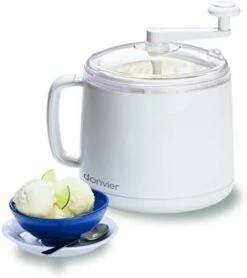 Cuisipro Donvier 837450 Manual Ice Cream Maker, 1-Quart, White -KitchenAid Shop 31z5fS3x9L. AC