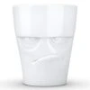 ASSEN Porcelain Mug With Handle, Grumpy Face Edition, 11 Oz. White (Single Coffee Mug) Coffee Cup