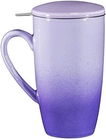 16 Oz Porcelin Ceramic Mug With Tea Infuser And Lid, Loose Leaf Tea Cup, Gift For Tea Lovers, Large Mug For Office And Travel, Gift For Christmas, Coffee Mug With Lid, Grey 8 16 Oz Porcelin Ceramic Mug With Tea Infuser And Lid, Loose Leaf Tea Cup, Gift For Tea Lovers, Large Mug For Office And Travel, Gift For Christmas, Coffee Mug With Lid, Grey - Image 6