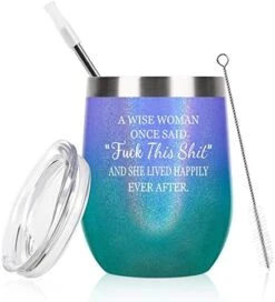 A Wise Woman Once Said Wine Tumbler For Women, Stainless Steel Wine Tumbler For Friends Coworker Divorce Retirement, 12 Oz Insulated Tumbler With Lid And Straw, Rose Gold -KitchenAid Shop 41 8CR1pXNL. AC