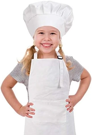 CRJHNS Kids Apron And Chef Hat Set, Adjustable Cotton Child Aprons With Large Pocket White Girls Boys Kitchen Bib Aprons For Cooking Baking Painting 14 CRJHNS Kids Apron And Chef Hat Set, Adjustable Cotton Child Aprons With Large Pocket White Girls Boys Kitchen Bib Aprons For Cooking Baking Painting - Image 12