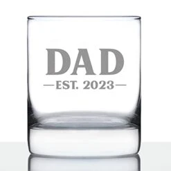Dad Est 2023 - New Father Whiskey Rocks Glass Gift For First Time Parents - Bold 10.25 Oz Glasses -KitchenAid Shop 41 b3WsGLHL