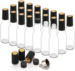 STARSIDE 21 Pack 150 Ml 5 Oz Clear Glass Hot Sauce Bottles With Liner Inner And Plastic Caps. Home Brewing Wine & Juicing Bottles For Beverage, Sparkling Wine,Decor. BPA-FREE & Dishware Safe. -KitchenAid Shop 41 tyh fP7L. AC
