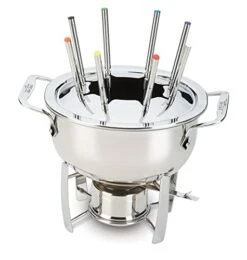 All-Clad Stainless Pot With Cast Aluminum Insert Fondue Set, 12 Piece, Grey