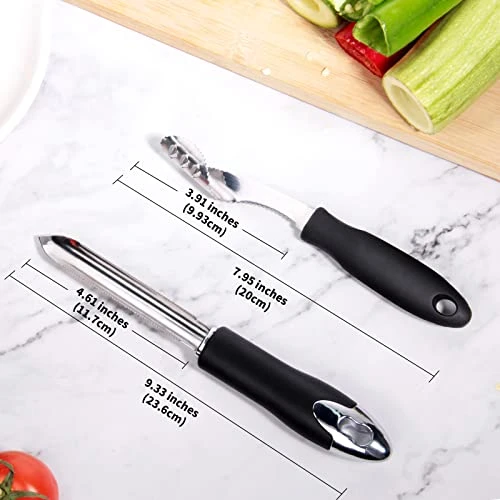 Jalapeno Pepper Corer & Zucchini/Cucumber Corer, Set Of 2, Newness Stainless Steel Core Deseeder Kitchen Tool With Serrated Slice And Rubber Handle, Easy For Seed Remover Or Slice Off Vegetables Tops 7 Jalapeno Pepper Corer & Zucchini/Cucumber Corer, Set Of 2, Newness Stainless Steel Core Deseeder Kitchen Tool With Serrated Slice And Rubber Handle, Easy For Seed Remover Or Slice Off Vegetables Tops - Image 5