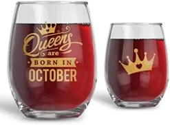 Irthday Gifts For Women - Queens Are Born In May - Taurus And Gemini - 21oz Stemless Wine Glass - Unique Horoscope Gifts For Her - Happy Birthday Gifts For Moms, Best Friends, Sisters -KitchenAid Shop 4101qOojduS. AC