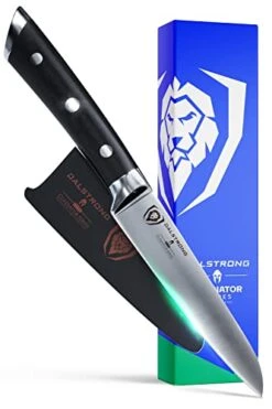 Kitchen Knife, Paring Knife - 3.5 Inch - Gladiator Series Elite - Forged German High-Carbon Steel - Black G10 Handle - Sheath Included - Razor Sharp - NSF Certified