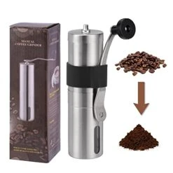 Anual Coffee Bean Grinder, Stainless Steel Burr Hand Coffee Grinder, Hand Coffee Mill With Adjustable Setting For Aeropress, Drip Coffee, Espresso, French Press, Turkish Brew, Coffee Gift
