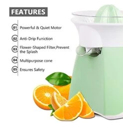 Electric Citrus Juicer, Orange Squeezer With Lockable Pour Spout, All-Copper Motor And Universal Cone - Electric Juice Extractor For Orange Lemon Lime Grapefruit