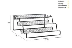 GONGSHI 3 Tier Cabinet Spice Rack Organizer With 21 Empty Glass Spice Jars (4oz), 386 Spice Labels, Chalk Marker And Funnel For Pantry Cupboard Or Countertop, Black -KitchenAid Shop 4109VPT9gnL