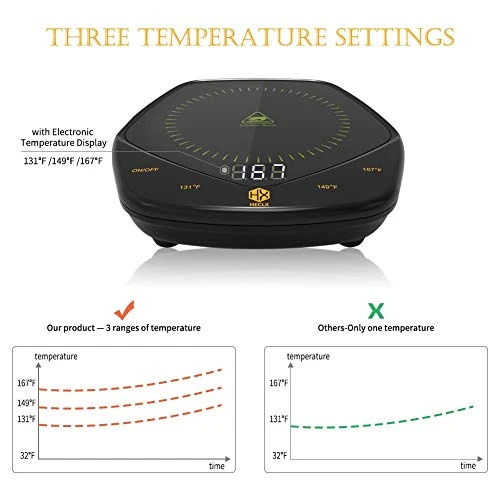 Coffee Warmer For Desk Auto Shut Off After 4h, Mug Warmer, Cup Warmer Plate 3 Adjustable Settings 131℉/149℉/167℉, Electric Beverage Warmer Ceramic Heating With Touch Screen Switch For Home Office Desk 4 Coffee Warmer For Desk Auto Shut Off After 4h, Mug Warmer, Cup Warmer Plate 3 Adjustable Settings 131℉/149℉/167℉, Electric Beverage Warmer Ceramic Heating With Touch Screen Switch For Home Office Desk - Image 2