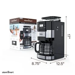 Atomi Smart Coffee Maker With Burr Grinder - WiFi, Voice-Activated, 8 Grind Settings, 12-Cup Glass Carafe, Reusable And Washable Filter, Compatible With Alexa And Google Assistant -KitchenAid Shop 410Ge8o5WcL