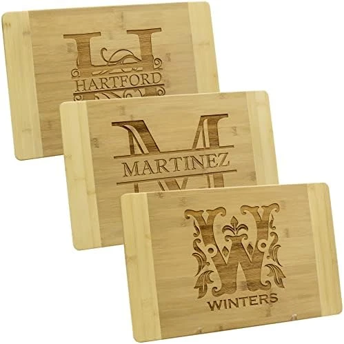 - Monogram Letter Bamboo Cutting Board Personalized & Laser Engraved Name; Great Present For Birthdays Housewarmings Client Gifts Weddings Anniversaries Parents Couples & Friends 10 - Monogram Letter Bamboo Cutting Board Personalized & Laser Engraved Name; Great Present For Birthdays Housewarmings Client Gifts Weddings Anniversaries Parents Couples & Friends - Image 8