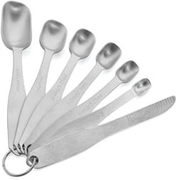Measuring Spoons 18/8 Stainless Steel Measuring Spoons Set Of 7 Piece With 1 Leveler Dry And Liquid Ingredients (Dual Sided) -KitchenAid Shop 410NXaGrLL. AC