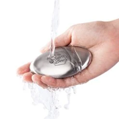 's 12" Stainless Steel Mezzaluna Knife & Cover + FREE Stainless Steel Soap Odor Remover | Pizza Cutter | Fruit, Vegetable & Salad Chopper & Dicer | Herb Mincer -KitchenAid Shop 410P5Pn507L