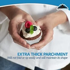 Upcake Liners For Baking - JUMBO Muffin Liners - Extra LARGE Size Giant Baking Cups - THICK White Parchment Natural Wax Paper Baking Cups - Top Bulk Greaseproof Cupcake Wrappers Pan Liners -KitchenAid Shop 410TEigiqML